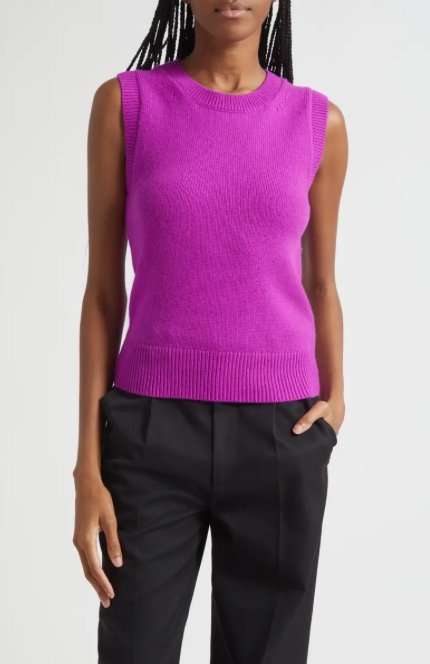Ian Cashmere Sweater Vest Fuchsia