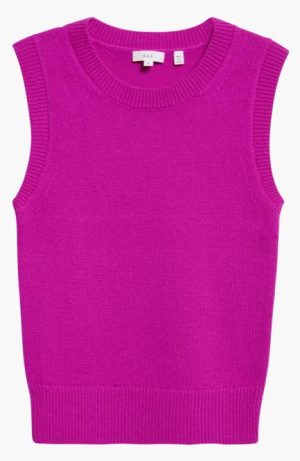 Ian Cashmere Sweater Vest Fuchsia