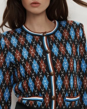 Sylvane Argyle Cardigan Black Multi